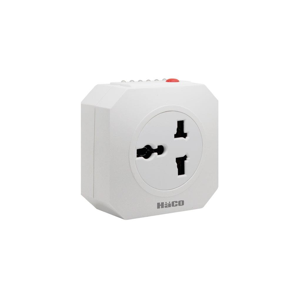 ปลั๊กอเนกประสงค์ตั้งเวลา 2 ขากลม HACO HTM-U1 สีขาว