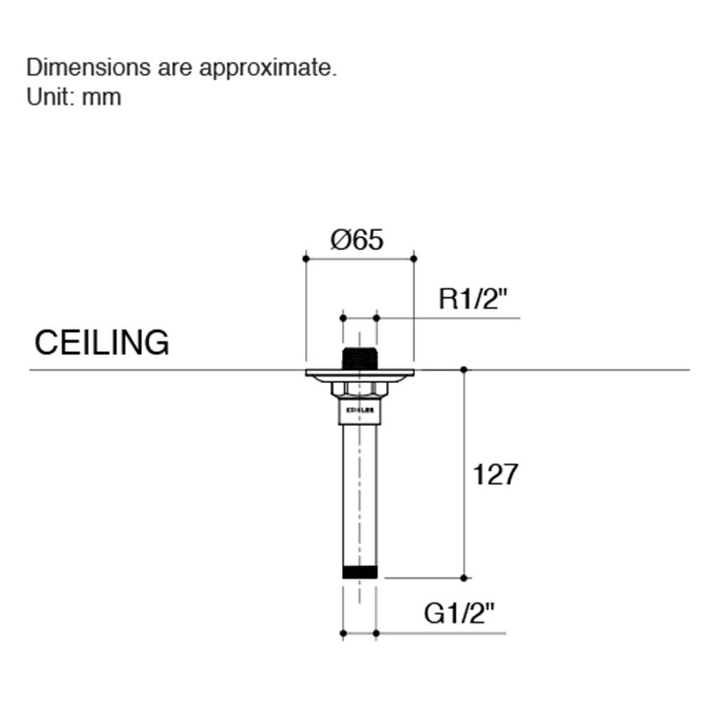 ก้านฝักบัว RAIN SHOWER KOHLER K-11623X-CP 12 ซม.