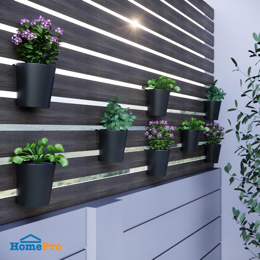 กระถางแขวนพลาสติก SPRING 13 ซม. สีดำ