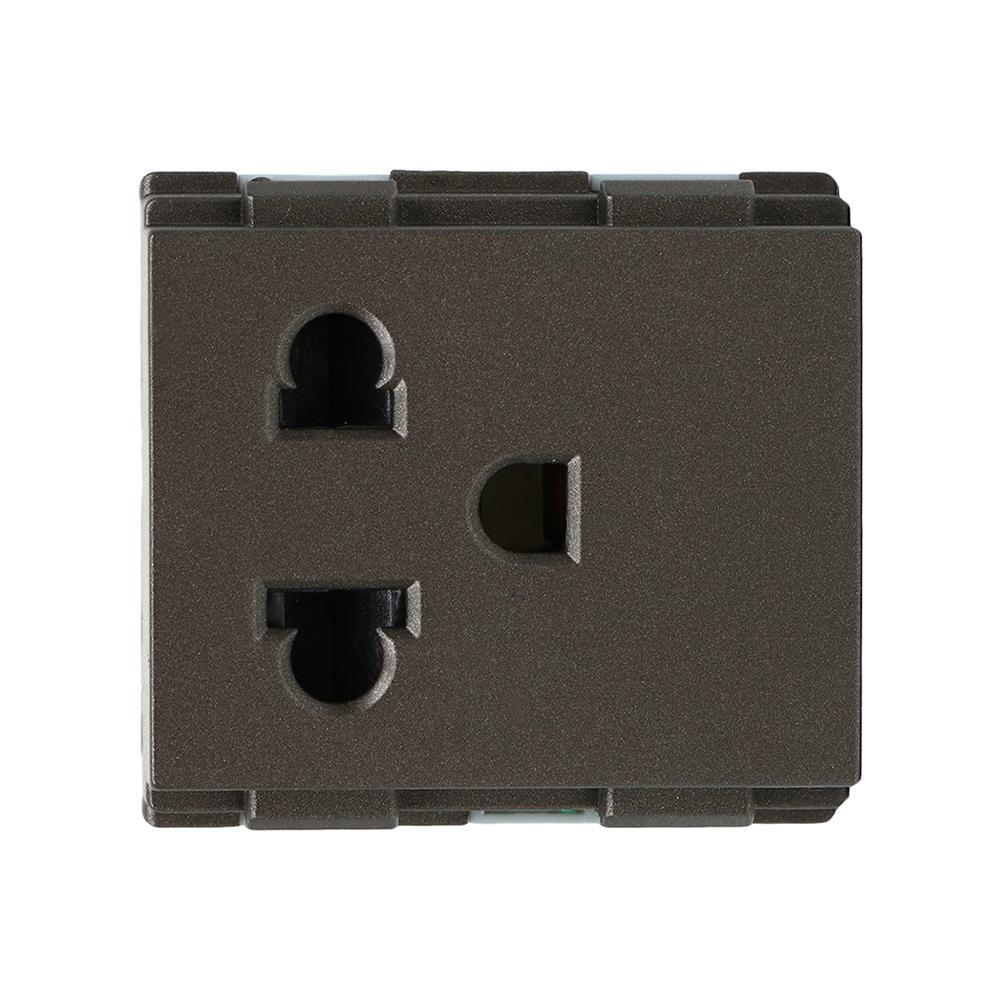 เต้ารับเดี่ยว 3 ขา HACO TJ-W8416V-ST สีแม็ทแบล็ค