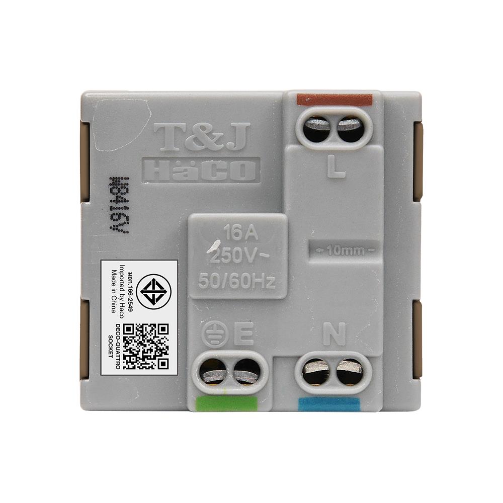 เต้ารับเดี่ยว 3 ขา HACO TJ-W8416V-ST สีแม็ทแบล็ค