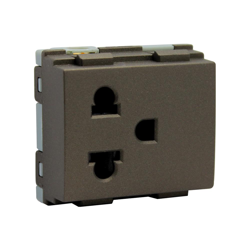 เต้ารับเดี่ยว 3 ขา HACO TJ-W8416V-ST สีแม็ทแบล็ค