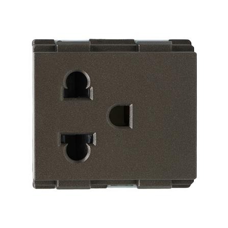 เต้ารับเดี่ยว 3 ขา HACO TJ-W8416V-ST สีแม็ทแบล็ค