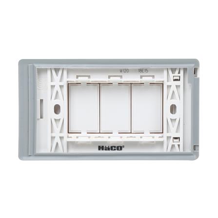 หน้ากากกันน้ำ HACO 3 ช่อง TJ-W120 สีขาว_3