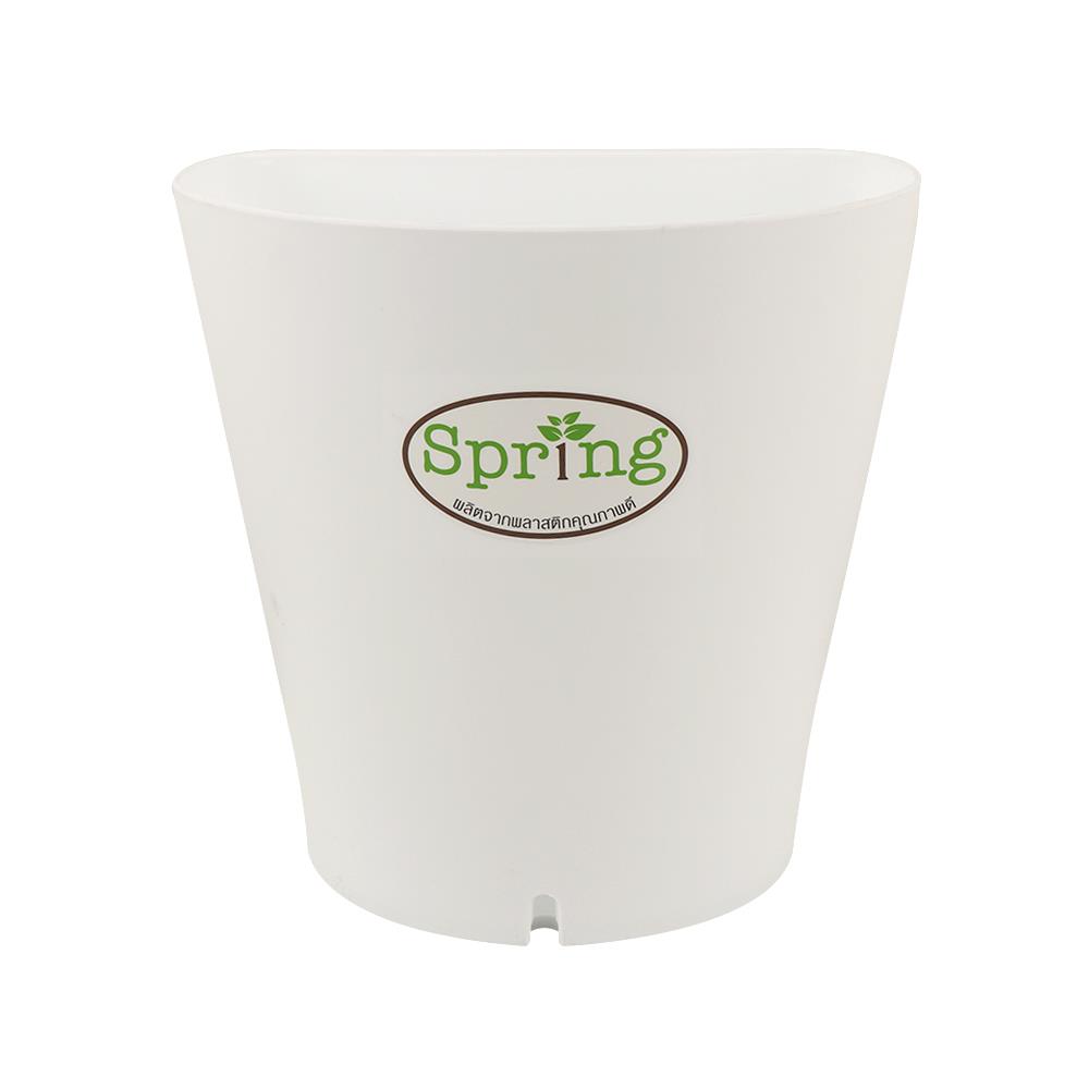 กระถางแขวนพลาสติก SPRING 18 ซม. สีขาว