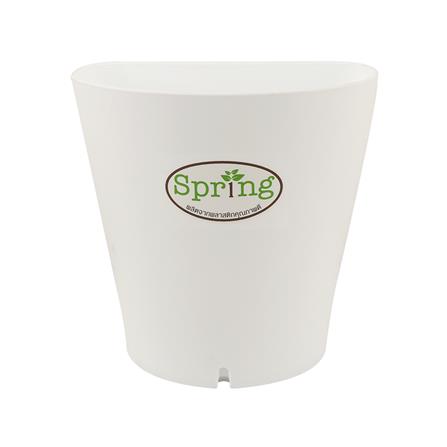 กระถางแขวนพลาสติก SPRING 18 ซม. สีขาว
