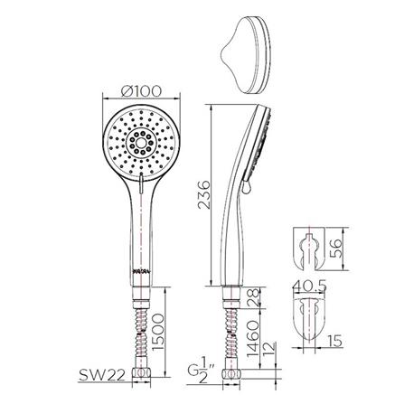 ชุดฝักบัวสายอ่อน 3 ระดับ KARAT FAUCET KS-10-213-50 สีโครม_2