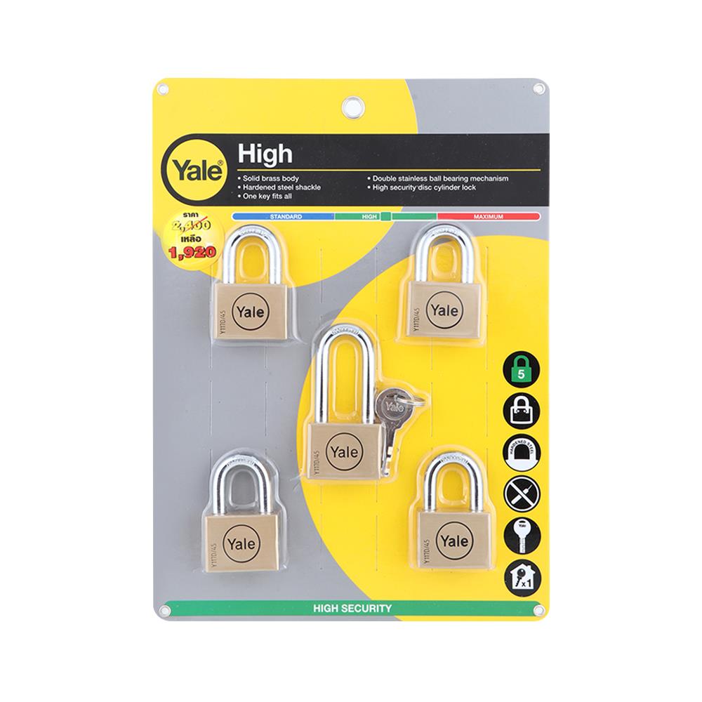 กุญแจคีย์อะไลท์ YALE BD45-45LSP5C 45 มม. สีทองเหลือง (แพ็ก 5 ชิ้น)