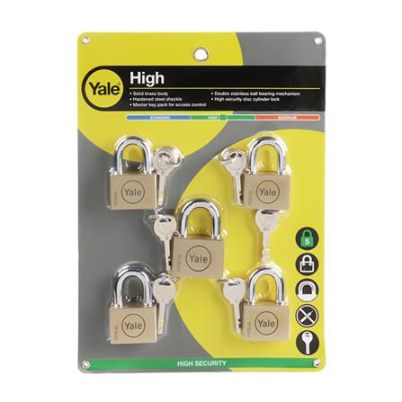 กุญแจมาสเตอร์คีย์ YALE BD45-50SSM5 45-50 มม. สีทองเหลือง (แพ็ก 5 ชิ้น)_1