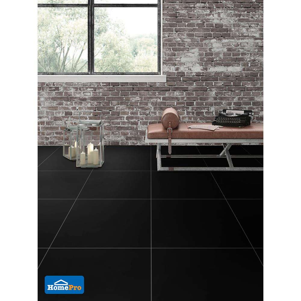 กระเบื้องพื้นพอร์ซเลน 60x60 ซม. ทริปเปิ้ล แบล็ค 1.44M2