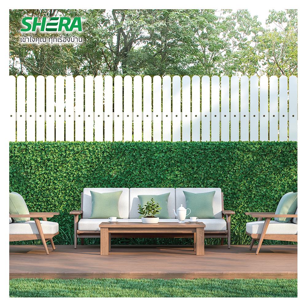 ไม้รั้ว SHERA คลาสสิกผิวเรียบ 10X100X1.6 ซม สีขาวปะการัง