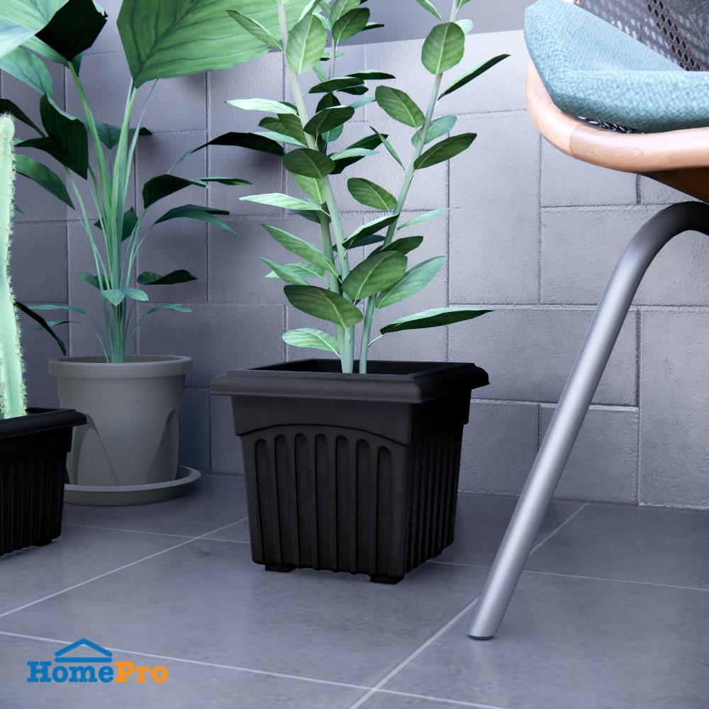 กระถางพลาสติก BABA 200 สี CHARCOAL