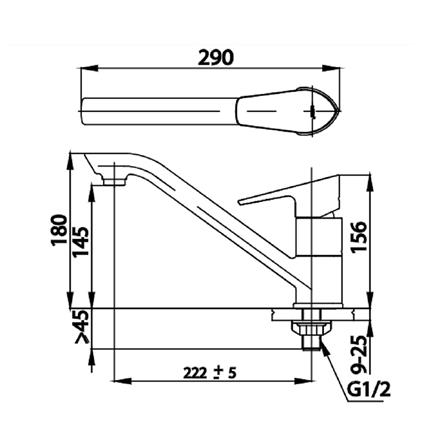 ก๊อกซิงค์เดี่ยวเคาน์เตอร์ COTTO CT135F_1