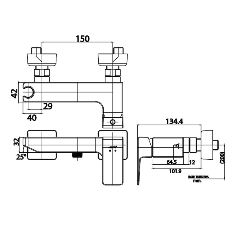 ก๊อกผสมยืนอาบ COTTO CT2196A
