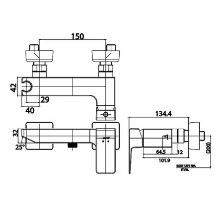 ก๊อกผสมยืนอาบ COTTO CT2196A_1
