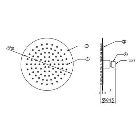 ฝักบัวก้านแข็ง AMERICAN STANDARD F40001-CHADY 20 ซม._1