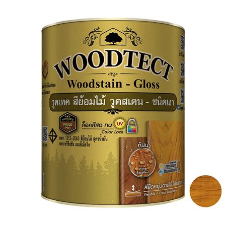 สีย้อมไม้ ชนิดเงา WOODTECT WOODSTAIN 106 สีไม้สักล้านนา 1/4 แกลลอน_0