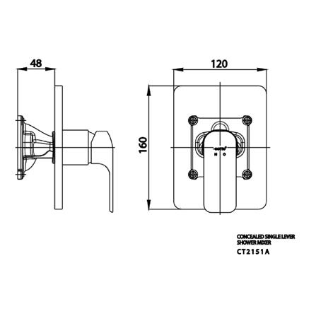 วาล์วฝังกำแพงผสม COTTO CT2151A_1