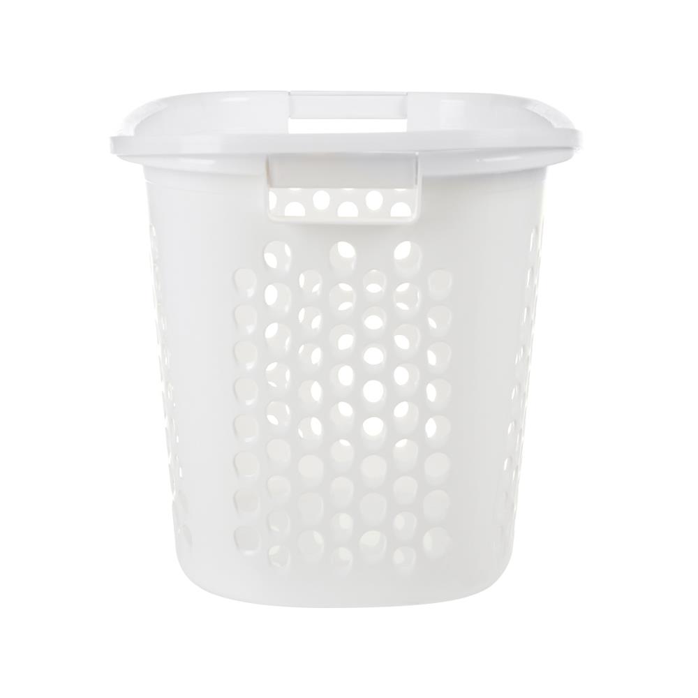 ตะกร้าผ้าเหลี่ยมหูหิ้ว 5040 ขาว PLIM