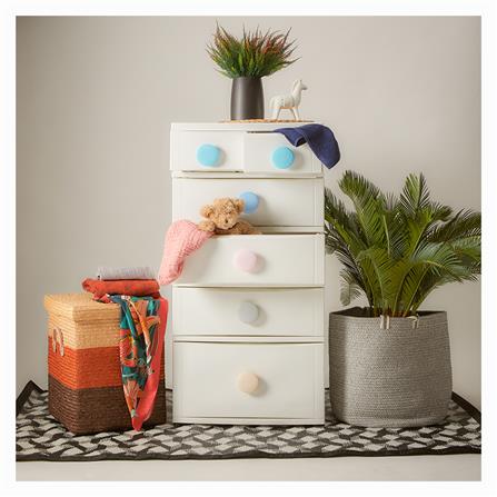 ตู้ลิ้นชัก 5 ชั้น STACKO D10 56x45x112 ซม. สีขาว_3