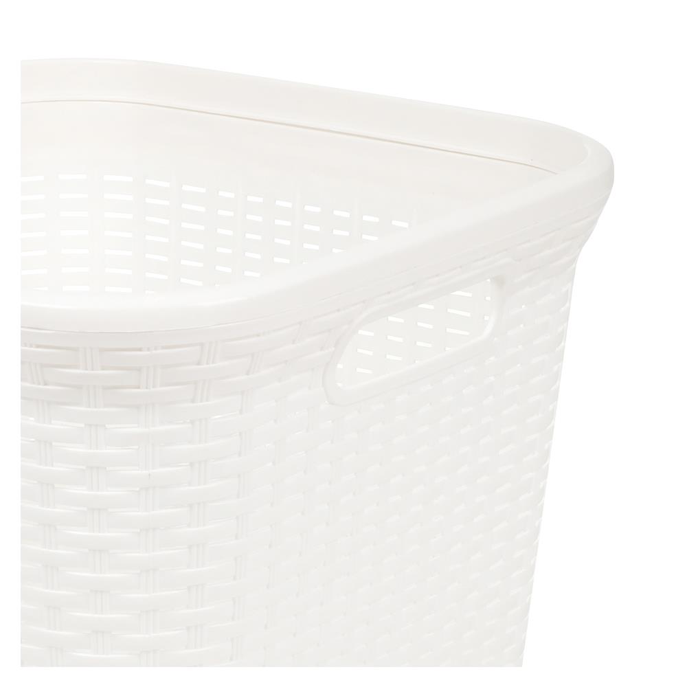 ตะกร้าผ้าเหลี่ยมสูง 5989 ขาว PLIM