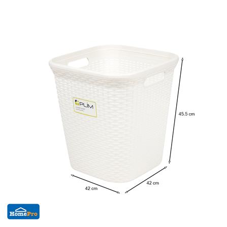 ตะกร้าผ้าเหลี่ยมสูง 5989 ขาว PLIM_4