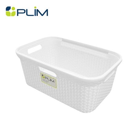 ตะกร้าผ้าเหลี่ยม PLIM 5988 สีขาว_0