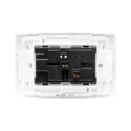 ชุดเต้ารับคู่ 3 ขากลมแบน HACO AP-E20 สีขาว_2