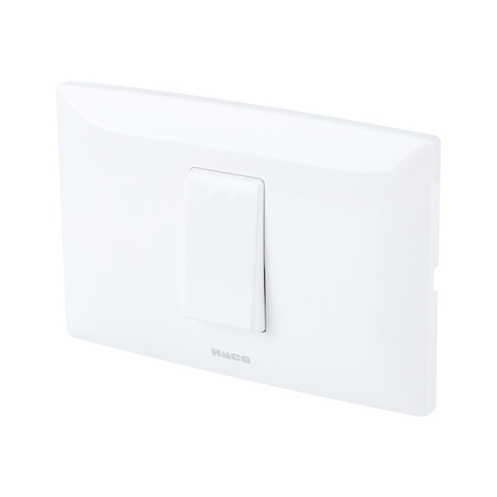 ชุดสวิตช์ 1 ทาง 1 ช่อง HACO AP-S11 สีขาว