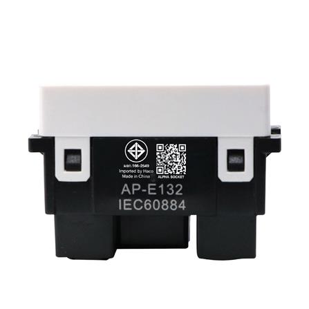 เต้ารับเดี่ยว 3 ขา HACO AP-E132 สีขาว_3