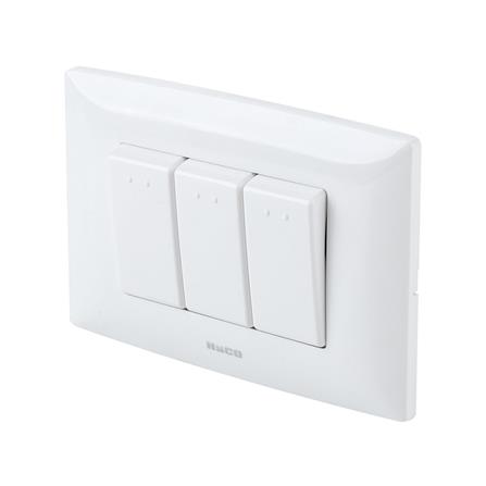 ชุดสวิตช์ 1 ทาง 3 ช่อง HACO AP-S31  สีขาว_1