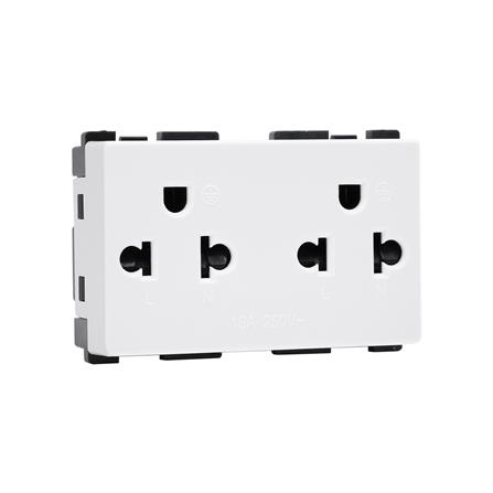 เต้ารับคู่ 3 ขา มีม่านิรภัย HACO AP-E233 สีขาว_1