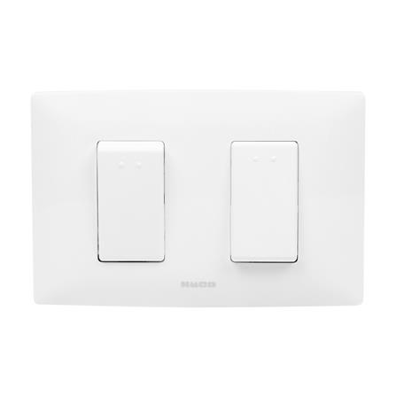ชุดสวิตช์ 1 ทาง 2 ช่อง HACO AP-S21 สีขาว