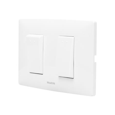 ชุดสวิตช์ 1 ทาง 2 ช่อง HACO AP-S21 สีขาว_1