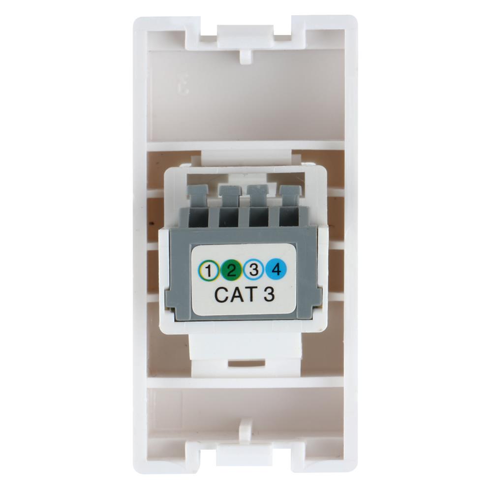 เต้ารับโทรศัพท์ HACO 6P/4C AP-P024 สีขาว