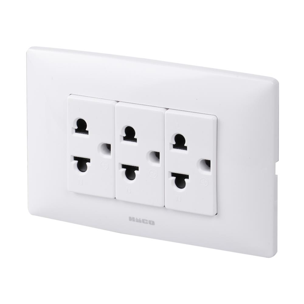 ชุดเต้ารับเดี่ยว 3 ขา 3 ช่อง HACO AP-E30 สีขาว