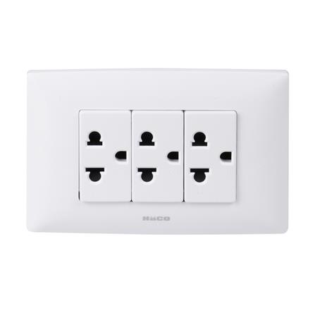 ชุดเต้ารับเดี่ยว 3 ขา 3 ช่อง HACO AP-E30 สีขาว