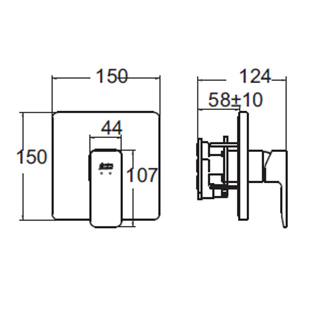 วาล์วฝังกำแพงผสม AMERICAN STANDARD A-1322-500B