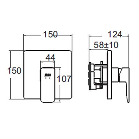 วาล์วฝังกำแพงผสม AMERICAN STANDARD A-1322-500B_1