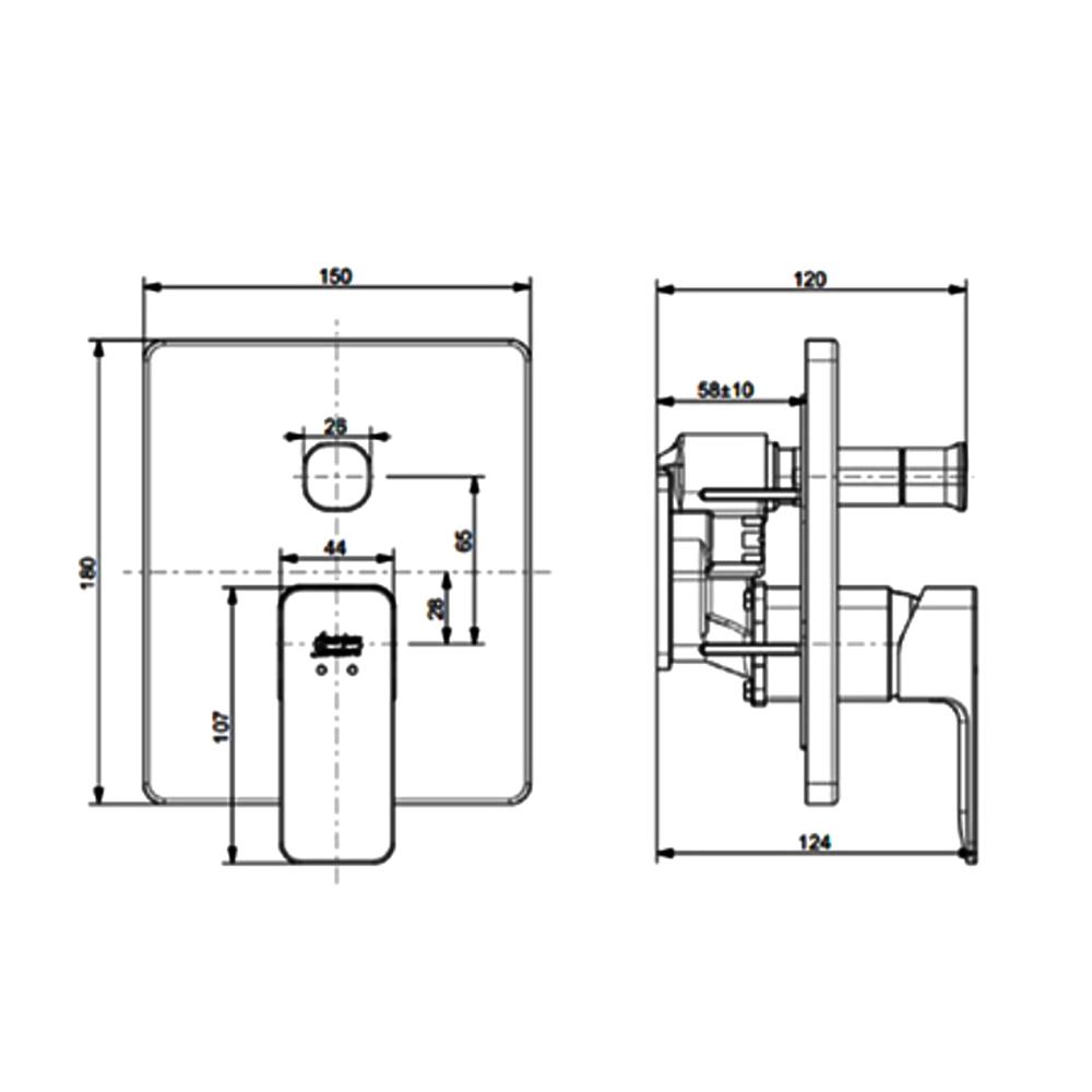 วาล์วฝังกำแพงผสม AMERICAN STANDARD A-1321-400B
