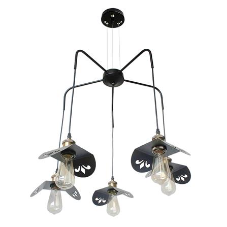 ไฟช่อ EVL HL-0004/5 สีดำ 5 หัว_0