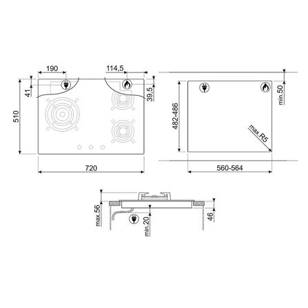เตาฝังแก๊ส SMEG PC73GNO 72 ซม._1