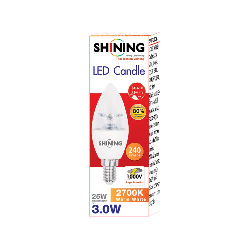 หลอด LED SHINING CANDLE 3 วัตต์ WARM WHITE E14