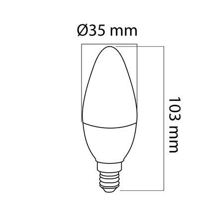 หลอด LED SHINING CANDLE 3 วัตต์ WARM WHITE E14_3