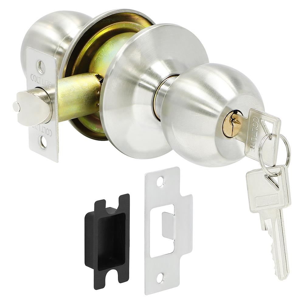 ลูกบิดทั่วไป COLT A68717 SS ฝาใหญ่ หัวกลม สีสเตนเลส