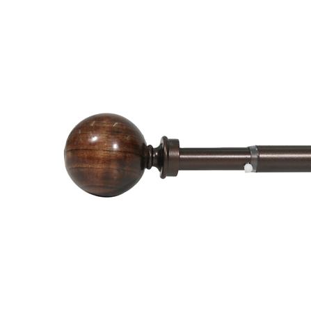 รางเหล็ก ยืดหด HOME LIVING STYLE WOOD BALL 110-210 ซม. สีน้ำตาล