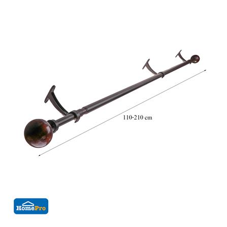 รางเหล็ก ยืดหด HOME LIVING STYLE WOOD BALL 110-210 ซม. สีน้ำตาล_4