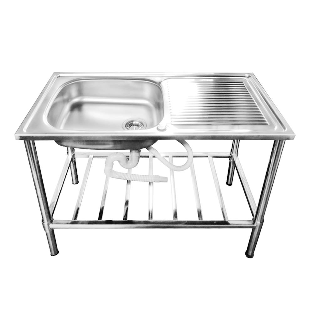 ซิงค์ขาตั้ง 1หลุม 1ที่พัก LUCKY FLAME STS-1055 สเตนเลส