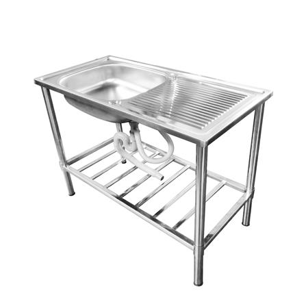 ซิงค์ขาตั้ง 1หลุม 1ที่พัก LUCKY FLAME STS-1055 สเตนเลส_1