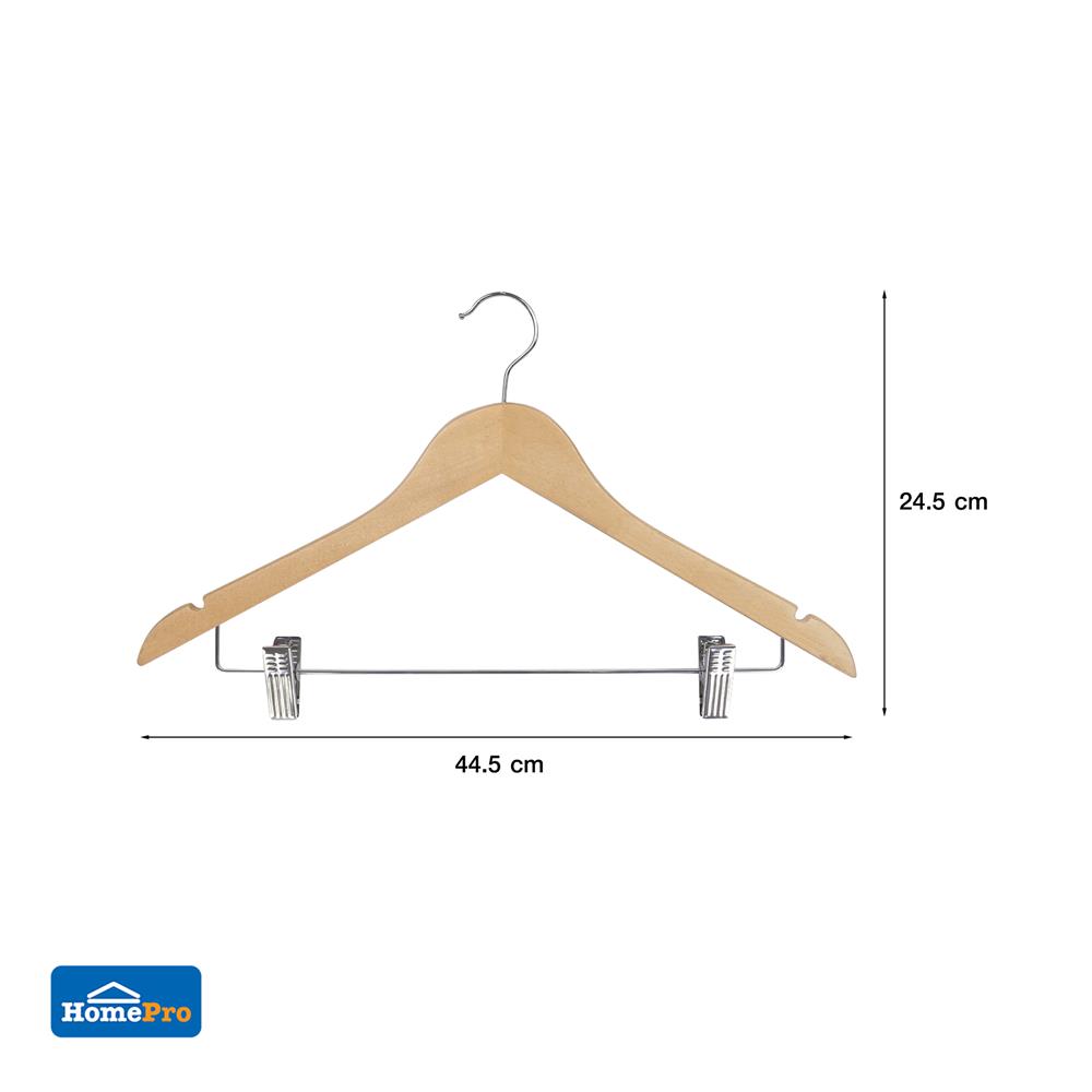 ไม้แขวนเสื้อไม้มีหนีบ WHM66026 (1x1) HL
